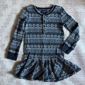 Ralph Lauren Kids Gray and White Snowflake Long Sleeve Dress size 4T